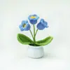 Flor de punto puff planta verde artificial planta en maceta hilo corazón regalo para amantes muñeca decoración de escritorio transfronterizo