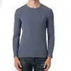 Camiseta de Manga Comprida Masculina Primavera Camisa Base Branca Suéter Primavera e Outono Cor Sólida Roupa Íntima Masculina Tamanho Grande Top