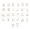 Miçangas Acrílicas Cor Creme com Furo Grande de Números e Letras para Correntes de Celular Artesanais DIY, Pingentes de Bolsa e Acessórios Decorativos
