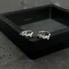 Puños de Oreja Hip-Hop de Nicho Unisex con Clavos de Oreja de Rayo Completos de Diamante, Clips de Oreja sin Perforar, Pendientes para Hombre, Accesorios para Orejas Estilo Pareja