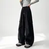 Calças femininas para primavera e outono, calças casuais estilosas e da moda para crianças mais velhas, calças pantalona para meninas, calças cargo descoladas e fashion para estudantes do ensino fundamental