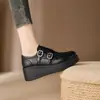 Mocasines de Mujer con Suela Gruesa de 7 cm para Aumentar la Altura, Nuevos Zapatos de Una Pieza Versátiles de Corte Profundo para Mujeres Bajitas, Primavera 2026