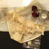 Panty sexy de encaje estilo japonés 2025, puro y seductor, con tiras desmontables, ribete de encaje, lazo, ligero, bikini de tiro bajo para mujer