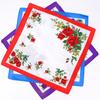 Lenço Feminino de Algodão Antigo 28cm Vintage Clássico Nostálgico Borda Reta Lenço de Algodão Estampado Quadrado Pequeno