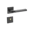 Fechadura de porta de quarto fechadura de porta de dormitório interna Fechadura dividida doméstica universal sucção magnética silenciosa fechadura com maçaneta de porta de madeira preta