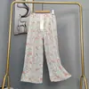 Pantalones de pijama de algodón para mujer, verano, finos, estampados, casuales, de pierna ancha, pueden usar mujeres embarazadas, comercio exterior, pantalones de talla grande