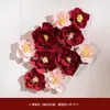 Decoración de Habitación de Boda con Flores Plegadas Tridimensionales para la Pared del Fondo del Nuevo Dormitorio de los Novios