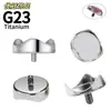 Base de Pendiente de Ópalo de Fondo Plano con Borde Ondulado de Aleación de Titanio ASTM-F136 Accesorio para Perforación de Fondo Plano G23 Stud para Labio
