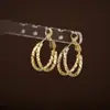 Nuevos Pendientes de Aro Texturizados de Doble Capa para Mujer, Diseño Sencillo, Clips para Orejas de Nicho, Elegantes, Lujo Ligero, Joyería para Orejas de Gama Alta