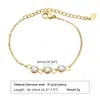 Atacado de Joias Transfronteiriças Europeias e Americanas Pulseira Ajustável de Aço Inoxidável com Zircônia Modelo Feminino 18K Ouro Huolanxin Jewelry