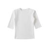 2025 Verão Cor Sólida Novo Estilo Feminino Spice Girls Texturizado Elástico Slim-Fit Camiseta Básica Gola Redonda Média Manga Média