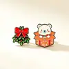 Insignia Broche Metálico Navideño Serie de Nuevo Producto Transfronterizo con Forma de Pingüino, Muñeco de Nieve, Coche y Oso de Dibujo Animado Lindo