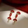 Nuevos Pendientes Rojos de Año Nuevo 2026, Pendientes del Zodiaco del Año del Caballo, Lindos y Festivos, Accesorios para Orejas de Riqueza y Prosperidad