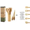 Espátula de Bambú Transfronteriza Amazon Set de Utensilios de Cocina Espátula de Cocina Espátula de Bambú Set de Espátulas de Bambú