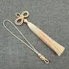 Colgante Conmemorativo de Xiangfei con Nudo de la Paz + Borla de Doble Nudo de Oreja 12cm Borla Insignia Acrílica Colgante Decoración Hecha a Mano