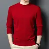 Suéter de Lana para Hombre Tongxiang Puyuan 100% Puro Otoño Nuevo para Hombre Cuello Redondo Color Sólido Casual Camisa Base de Lana