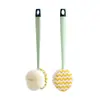 Cepillo de Baño para Frotar la Espalda, Bola de Baño de Cerdas Suaves para Frotar el Barro, Cepillo de Baño de Doble Cara Dos en Uno para la Espalda, Cepillo Especial de Mango Largo para Frotar en Stock