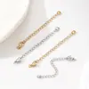 Cadena de cola de gota plana de acero inoxidable, accesorios para joyería DIY, cadena de extensión con cierre de langosta para pulseras y collares, ajustable, venta al por mayor de fábrica