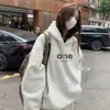Sudadera con Capucha de Gato de Dibujos Animados Blanca y Gris para Mujer 2026 Nueva Otoño e Invierno Sudadera Estilo Coreano Conjunto Minimalista Top Chaqueta