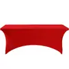 Mantel spandex para cocina de 6 pies aproximadamente 1.8 metros negro lavable resistente a las arrugas elástico rectangular mantel para patio actividades