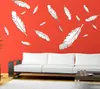Atacado de fábrica AliExpress 3D acrílico moda estéreo decoração de casa espelho adesivos de parede pena