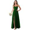Vestido de Dama de Honor para Mujer con Tirantes Finos Sexy Abertura Larga Formal de Fiesta Nuevo 2026 Tela de Gasa