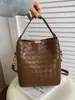 Moda Transfronteriza Bolso Cubo para Mujer 2025 Estilo Nuevo Bolso Sencillo para Mujer Gran Capacidad Bolso Tejido Bolso Cruzado