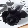 Guau Terciopelo Simulado Personalizado Rosa Individual Decoración de Pared de Flores Casera Boda Día de San Valentín Pared de Flores en Cascada Roja Mano