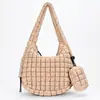 Bolsa de mano acolchada tipo nube transfronteriza, bolso de mano plisado ligero, bolsa tipo chaqueta de plumas de gran capacidad, bolso de hombro y cruzado para mujer