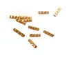 Tubo Recto Chapado en Oro de Plata S925 con Brillo Facetado, Tubo Flor, Tubo Redondo, Tubo Espaciador para Joyería DIY de Posicionamiento, Accesorios Chapados en Oro