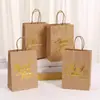 Bolsa de Papel Kraft Creativa Serie Thankskyou Bolsa de Papel Fiesta del Día de Acción de Gracias Estampado en Caliente Bolsa de Regalo en Stock