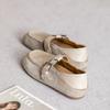 Novo Conjunto Primavera 2025 Sapatos Vintage Birkennedy Sapatos Baixos Sapatos de Leite Bico Redondo Mocassins Estilo Britânico Sapatos Vintage de Camada Única