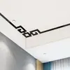 Cuatro Pegatinas Florales Diagonales para Techo Autoadhesivas Borde Decorativo para Techo de Sala de Estar Pegatinas de Pared Acrílicas 3D Largas