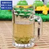 Taza Grande de Vidrio Grueso para Cerveza con Asa al por Mayor, Taza de Cerveza, Taza de Té para Casa de Té, Vaso para Beber en Casa
