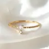 Anillo Abierto Ajustable Tilenny Estilo Ins Más Vendido Transfronterizo con Circonita para Mujer, Diseño Floral Dulce y Lindo
