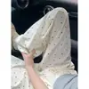 Gatinho gatinha rabisco fofo desenho animado casual calça pantalona feminina estampa nova solta preguiçosa legal legal calça comprida