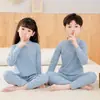 Conjunto de Ropa Interior Térmica de Lana y Seda de Otoño para Niños y Niñas, Bebés y Niños Mayores, Pijama Térmico de Algodón