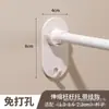 Haste telescópica sem perfuração pequena ultrafina haste de cortina de porta haste única clipe adesivo montado na lateral da cozinha banheiro haste romana