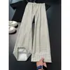 Pantalones Casuales de Houndstooth Retro Americano para Hombre Otoño Caída Sueltos Rectos Pantalones Casuales a Cuadros Deportivos Largos
