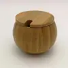 Pote de Sal, Manteigueira, Pote de Cozinha, Açucareiro de Madeira, Porta-Temperos com Colher, Pote para Condimentos, Recipiente, Feito à Mão, Minimalista Moderno