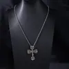 Colar Mais Vendido Transfronteiriço Pingente Cruz Chama Corrente de Letras Punk Fashion para Homens e Mulheres Estilo Influenciador Tendência Colar Personalizado