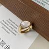 Anillo Abierto de Piedra Preciosa de Fritillaria para Mujer, Ins de Moda, Lujo Ligero, Diseño Nicho, Anillo para Dedo, Moderno, Personalizado, Anillo con Sensación de Alta Gama