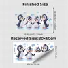 BRUP Adesivo de Parede Impermeável para Banheiro Pinguim de Desenho Animado Bolha Macia Fofa Adesivo Decorativo para Azulejo de Banheiro Infantil HS5189E