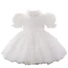 Vestido de bebé Little Princess Vestido de Semana de Agarrar Vestido de Encaje Niña Bebé Un Año Luna Llena Banquete de los Cien Días Vestido Blanco