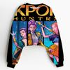 Sudadera Corta Demon Slayer Huntrix K-Pop Sudadera Infantil Sudadera de Manga Larga para Niñas Chaqueta de Moda