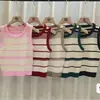Chaleco de Punto Rayado de Verano para Mujer Ajustado Sin Mangas Top Venta al por Mayor Transfronteriza OEM Personalizado Sudeste Asiático