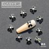 Joyería de aleación para uñas estilo Chanel, goteo de perlas, lazo blanco y negro, nueva decoración de uñas francesa simple para celebridad de internet