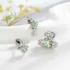 Novos Piercings de Orelha Hensen Fresh Inlaid Estrela Verde Menta Zircônia Cool High-End Feminino Micro-Inlaid Zircônia