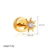 Aretes de Acero Inoxidable Oro de 18K Zircón Acero de Titanio Mini Piercings de Nariz de Rosca Piercing Anillos para Ombligo Joyería Transfronteriza Europea y Americana