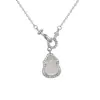 Collar S925 de plata pura con calcedonia blanca, cadena para la clavícula de fortuna y prosperidad con colgante de calabaza incrustado de diamantes, cadena fina de plata para mujer estilo chino de lujo ligero